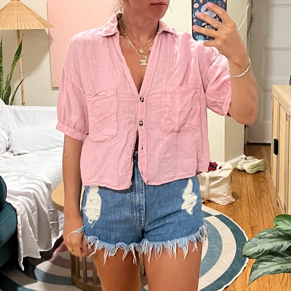 zara linen top